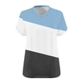 thumbnail image 4 of Staron Summer T-Shirts for Women Oversized V-Neck Short Sleeve Casual Loose Plus Size Basic Tee Shirt, Light Blue XL, 4 of 4