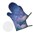 thumbnail image 3 of YFYANG Oven Mitts and Pot Holders Sets 4 Pieces, Non-Slip Heat Resistant Mysterious Galactic Night Sky Kitchen Glove Pot Mat for Cooking and Baking, 3 of 8