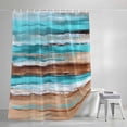 thumbnail image 3 of Abstract Gradient Beach Scene Shower Curtain for Bathroom, Turquoise Sea Wave Sandbeach Waterproof Shower Curtains Washable Quick Dry with Hooks Bathtub Curtains 72x72IN, 3 of 9