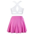 thumbnail image 2 of Linjinx Girls 2 Piece Tennis Golf Sports Outfit Sleeveless U Neck Tank Top with Pleated Skort Skirt White&Pink 4, 2 of 6