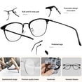 thumbnail image 4 of KANASTAL Anti Blue Light Glasses Men Metal Half Rim Computer Reading Gaming Glasses Blue Light Blocking Anti Fatigue for Digital Screen Black Frame, 4 of 5