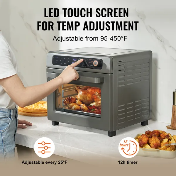 Unbranded 1700W 4-Slice 25 Cu In Silver Tabletop Oven