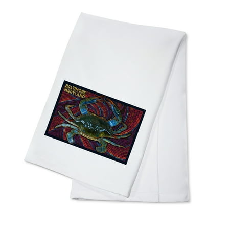 Baltimore, Maryland - Blue Crab Paper Mosaic - Lantern Press Artwork (100% Cotton Kitchen