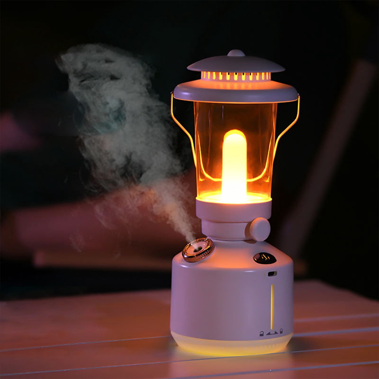 Portable Humidifier with Dimmable Light, 260ML Kerosene Lamp Hanging Cool Mist Humidifiers, 2 Spray Modes, USB Charging Wireless, for Bedroom Indoor Outdoor Camping