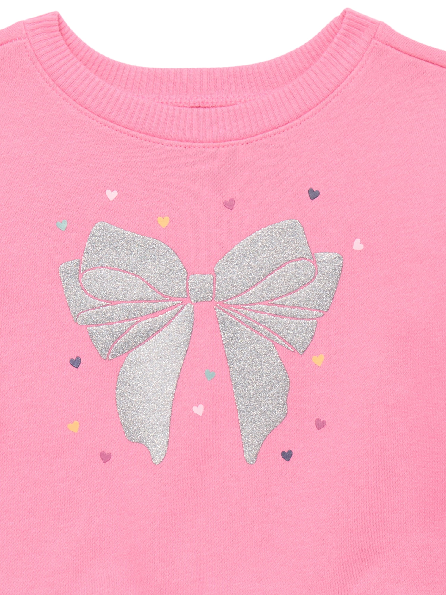 Garanimals Baby Girls Graphic Fleece Sweatshirt with Long Sleeves, Sizes 6-24 Months