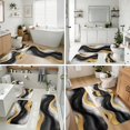 thumbnail image 4 of Black and Gold Marble Pattern Bathroom Rug Set 4 Piece,Includes Contour,Lid Cover,Bath Mat,Non-Slip Extra Soft Absorbent Washable, 4 of 5