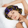 thumbnail image 5 of Elegant Snake Golden Flower Purple Silk Bonnet for Sleeping Women Men, Adjustable Elastic Satin Bonnet Bonnet for Sleeping, Soft Similar Silk Curly Cuteness Hair Bonnet for Sleeping, 5 of 7