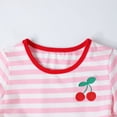 thumbnail image 6 of HILEELANG 2-8 Little Girls Pink White Stripe Cherry Summer Play Dress Size 8T, 6 of 8