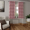 thumbnail image 2 of Ambesonne Geometric Grommet Curtain, Bicolor Oval Shapes, 50" x 63", Vermilion Grey White, 2 of 6