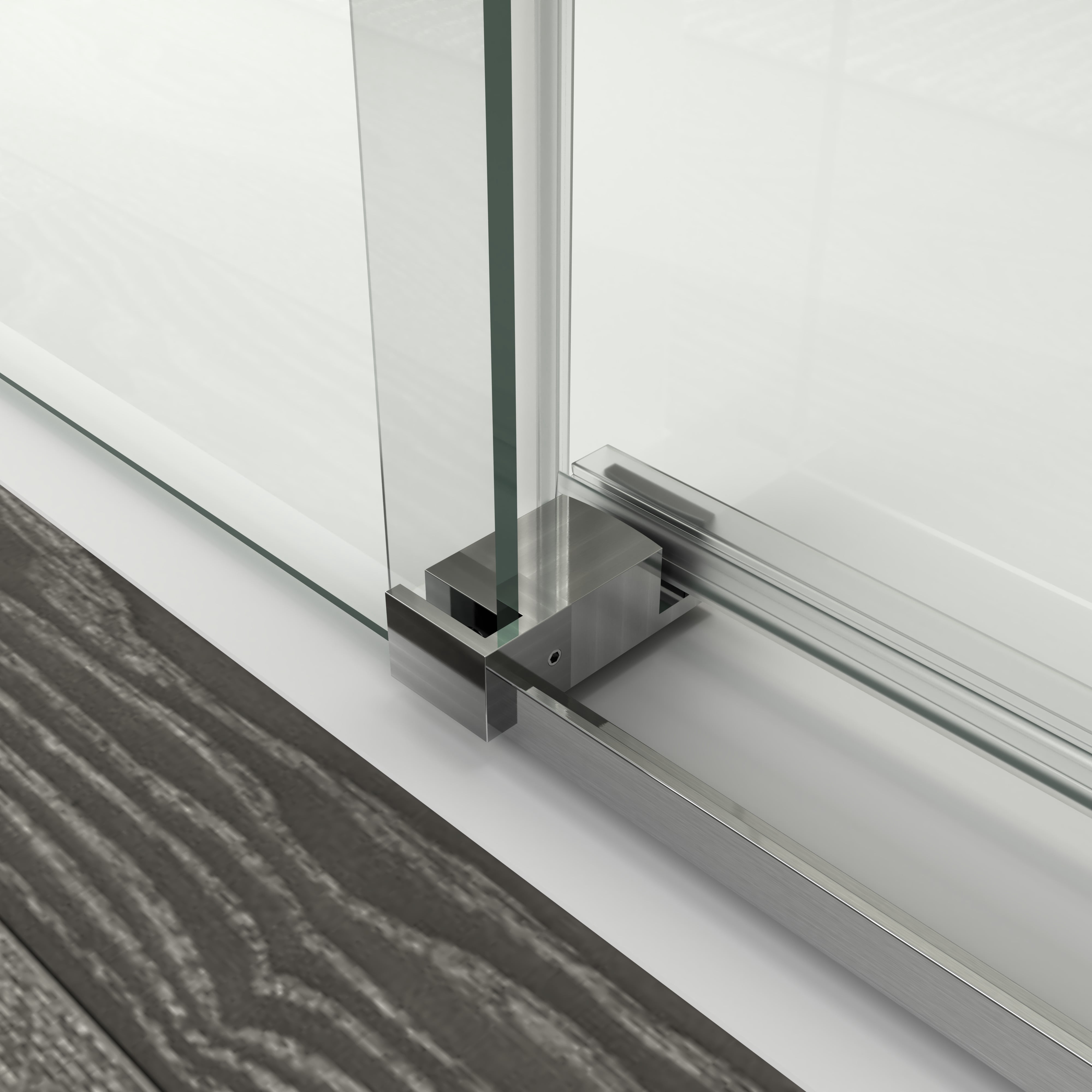 PAPROOS 56”-60”W x 76”H Frameless Sliding Shower Door, Bypass Bathroom Shower Door with 1/4 inch Tempered Glass, Adjustable Bathroom Doors with ANSI-Certified for Walk-in Shower, Brushed Nickel