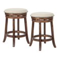 thumbnail image 1 of Backless Swivel Wood Stool in Burnt Brown Finish 2-Pack, 1 of 4