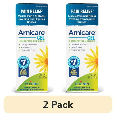 (2 pack) Boiron Arnicare Gel for Pain Relief of Joints, Muscles, and Bruises, Fragrance-free 2.6oz