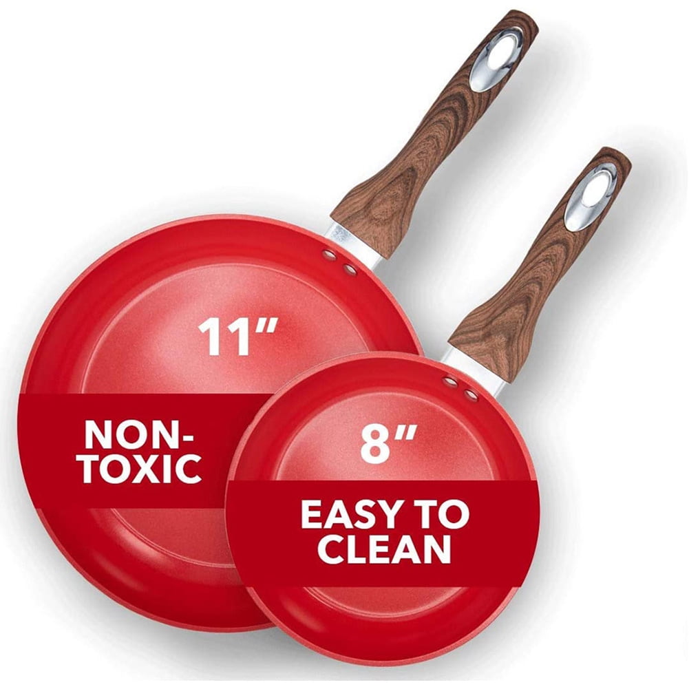 8” And 11" Frying Pan Set Pure Aluminum Nonstick Frying Pan Set With