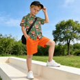 thumbnail image 5 of Dailycode Small Short Sleeve Button Down Shirts Lucky Red Panda Leaf Casual Shirt 3-10 Years, 5 of 9