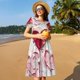 thumbnail image 4 of Balery Textured Heart Abstract Art Vestidos sueltos de manga corta para mujer, vestidos de verano 2025, vestidos casuales de corte A con vuelo., 4 of 6