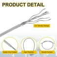 thumbnail image 3 of Uxcell 5/32" Wire Rope, 49 ft 304 Stainless Steel Wire Cable Transparent Vinyl Coated with 10pcs Crimping Sleeves for Hanging Lights Clotheslines Trellis Wire, Transparent, 3 of 7