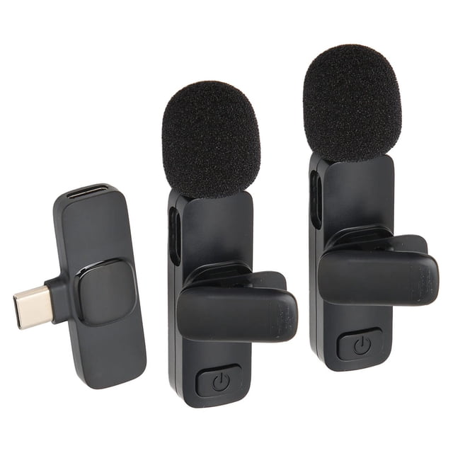 Set Conjunto 2 Micrófonos Inalámbricos Solapa Receptor Tipo C