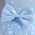 thumbnail image 5 of USNSM Children Solid Fashion Dress Girls Sleeveless Princess Dress Bow Tie Lace Flowers Mesh Dress Tufted Dress Sky Blue 7-8 Years, 5 of 9