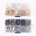 thumbnail image 4 of 370pcs Ribbon Ends Fastener Clasps Textured Crimp End Clamps Cord Ends Buckles Zipper Clips DIY Jewelry Accessories KC Gold and White K, 4 of 8