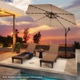 thumbnail image 2 of Gymax 10Ft Offset Hanging Umbrella Patio Outdoor w/ 32 Solar LED Lights Tan, 2 of 10