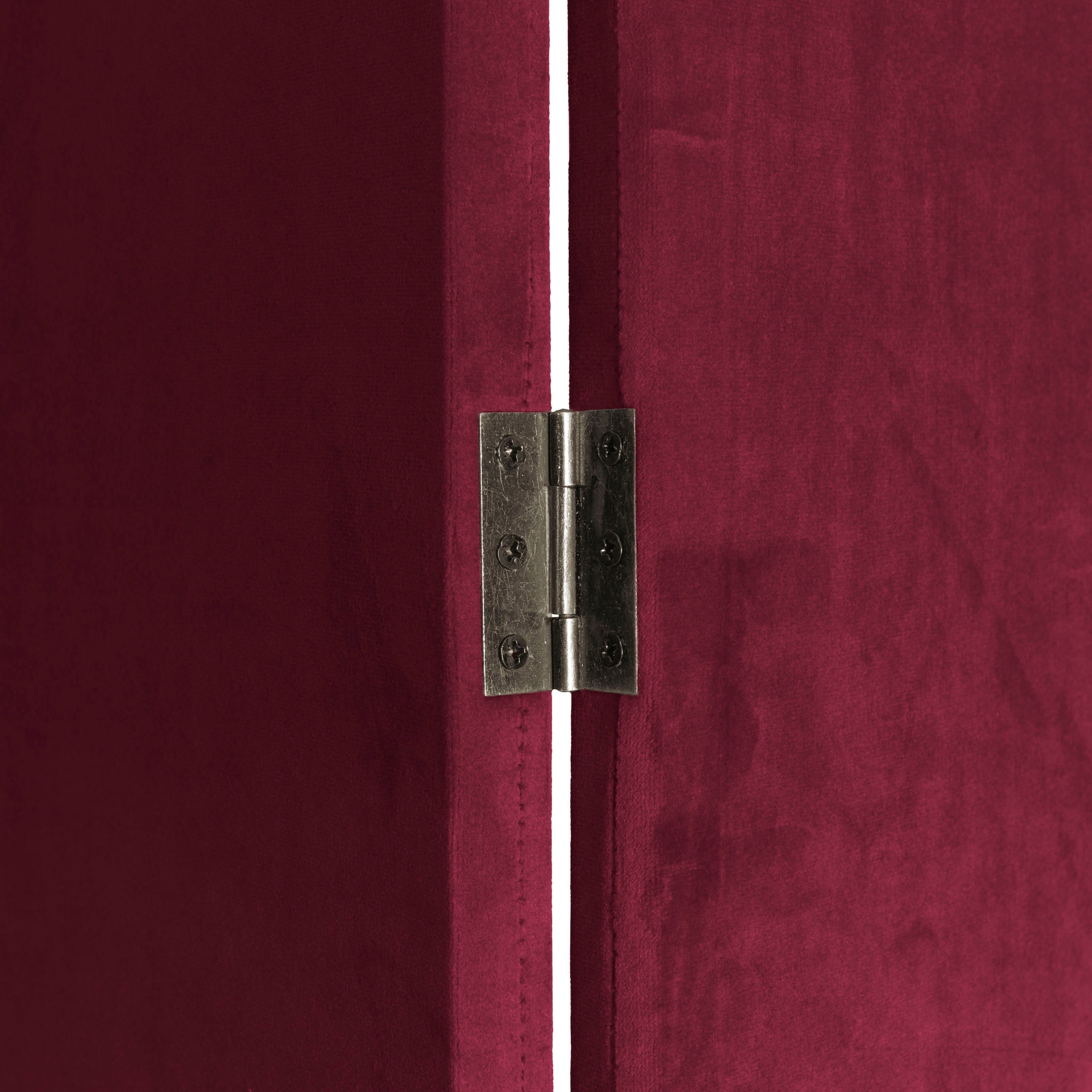 6 ft. Classic Arch Velvet Room Divider Burgundy 3 Panel