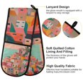 thumbnail image 2 of Yayeee Double Oven Mitt Kitchen Heat Resistant Baking 35" x7" Quilted Glove, Cityscape Painting, 2 of 6