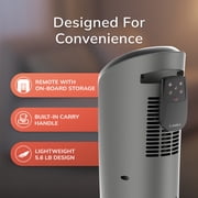 Lasko 23 1500W Oscillating Ceramic Electric Tower Space Heater with Remote Control, 751320, Black