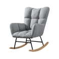 thumbnail image 2 of Mecedora,Mecedora tapizada moderna Sillón confort,Lazy Chair Sillón elegante para sala de estar,Sillón mecedora con reposabrazos,Sillón de espacio pequeño Balcón Silla de uso Gris claro, 2 of 8