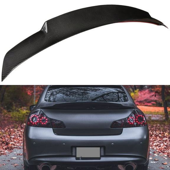 ECCPP Factory Style Rear Trunk Spoiler Wing Carbon Fiber fit for 2007-2013 for Infiniti G37 G25 Sedan Spoiler Wing Glossy Black Rear Trunk Lip Spoiler