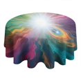 thumbnail image 4 of Colorful Swirl Tie Dye Pattern Round Tablecloth 60"x60",Wrinkle Wipeable Table Cloth for Kitchen Dining Room Picnic Patio Party, 4 of 6