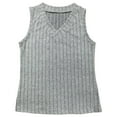 thumbnail image 4 of Delayuji Womens V Neck Sleeveless Sweater Tank Top Spring Casual Sweater Vest Summer Outifts 2025 Gray L Knit Spring Tops for Women, 4 of 4