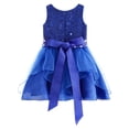 thumbnail image 4 of TiaoBug Infant Flower Girls Sequined Christening Baptism Dress Party Gown Royal Blue 4, 4 of 7