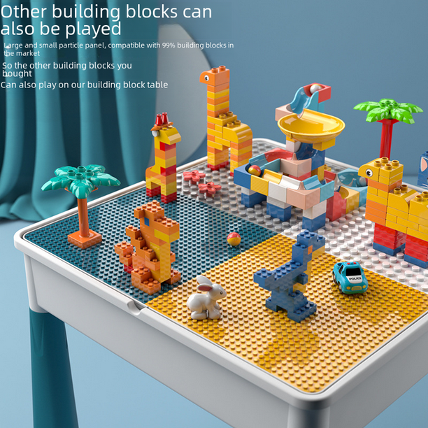 Compatible con bloques de construccion de particulas grandes Lego juguete de bricolaje mesa de bloques de construccion multifuncional para ninos mesa de estudio ensamblada con Walmart en linea