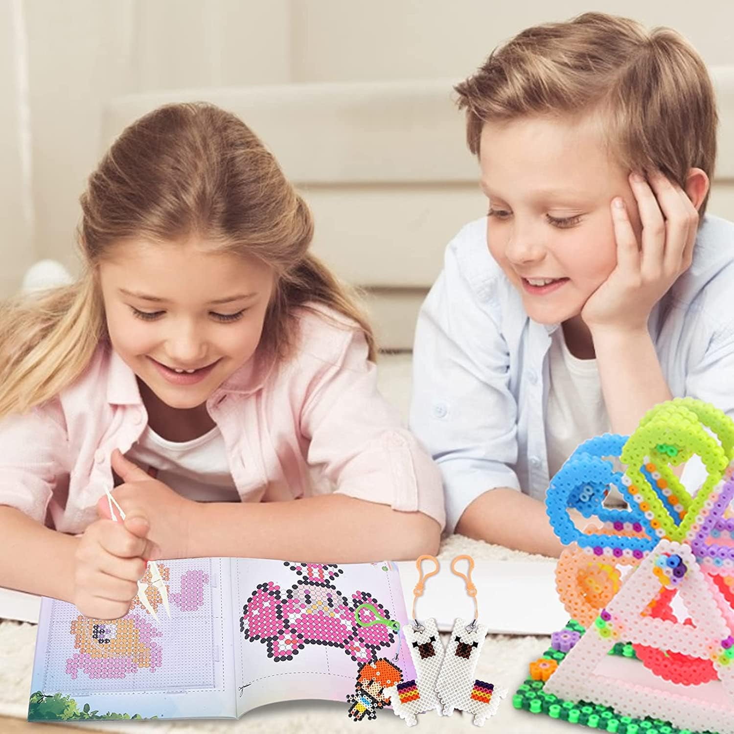 Fuse Beads Kit for Kids, 10000 PCS 36 Colors 5mm Melty Beads Set with 4 Pegboards, 90 Patterns, Ironing Paper, DIY Craft Kit for Ages 5+, Gift for Birthday Christmas