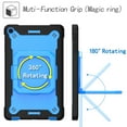 thumbnail image 4 of Kids Case for Samsung Galaxy Tab A 10.1 inch 2019 Tablet, Dteck 360 Degree Swivel Handle Grip Stand Heavy Duty Rugged Shockproof Case with Carrying Shoulder Strap for Samsung SM-T510/T515,Black/Blue, 4 of 9