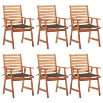 vidaXL Patio Dining Chairs 6 pcs with Cushions Solid Acacia Wood, 3078355