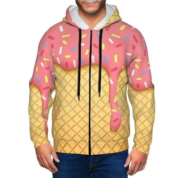 Vsdgher Mens Hoodies Zip Hoodie, Hoodies for Men, Zip-up Hooded Sweatshirt-Small