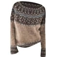 thumbnail image 3 of YEJIMAN Sweaters for Women Knitted Isle Print Retro Sweater Casual Loose Crewneck Long Sleeve Lightweight Cropped Pullover Tops Fall Fashion Must Haves Khaki, 3 of 4