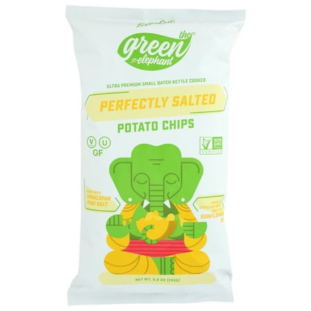 Lesserevil The Green Elephant Perfectly Salted Potato Chips, 5 Oz.