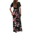 thumbnail image 5 of OutfitShow Women Summer Dress Short Sleeve Casual Long Dress Loose Maxi Dresses with Pockets, 5 of 6