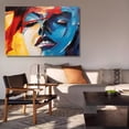 thumbnail image 6 of Abstract Facial Portrait Of a Woman With Closed Eyes And Slightly Parted Lip Poster Decorative Painting Canvas Wall Art Living Room Posters Bedroom Painting,Frame-style,08x12inch(20x30cm), 6 of 8
