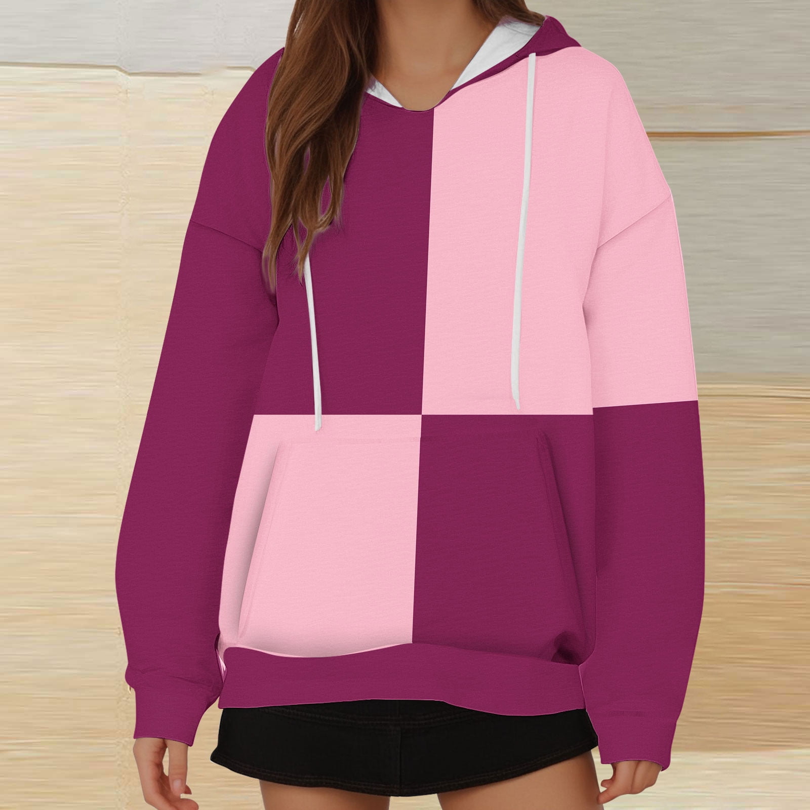 nike mini metallic swoosh oversized pastel colour block hoodie
