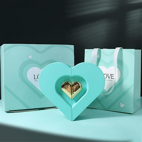 FcBaudy Valentine Day Decorations, Valentine Day Ornaments, Valentine Day Gifts Valentine's Day Double Opening Jewelry Gift Box Ring Earnail Necklace Packaging Box Plot Person Boxs