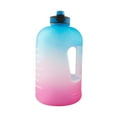 thumbnail image 1 of Botella de agua de 1 galón, botella deportiva con marcador de tiempo, cubo de tonelaje, botellas para beber para acampar, escalar, entrenamiento Azul rosado, 1 of 8