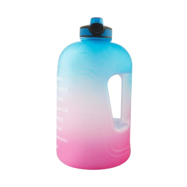 Botella de agua, cubo de tonelaje, hervidor con marcador de tiempo, botella de bebida, botella deportiva para acampar, escalar, ciclismo, Fitness, Azul rosado