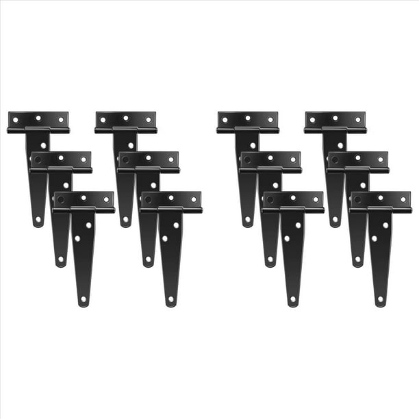 12 Uds., 4 Pulgadas, Bisagras con Correa En T, Bisagra Rústica con Correa para Puerta, Bisagras Negras para Puertas Y Ventanas, Vallas Y Graneros