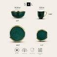 thumbnail image 2 of Stone Lain Florian Porcelain 16 Piece Dinnerware Set, Service for 4, Green, 2 of 10