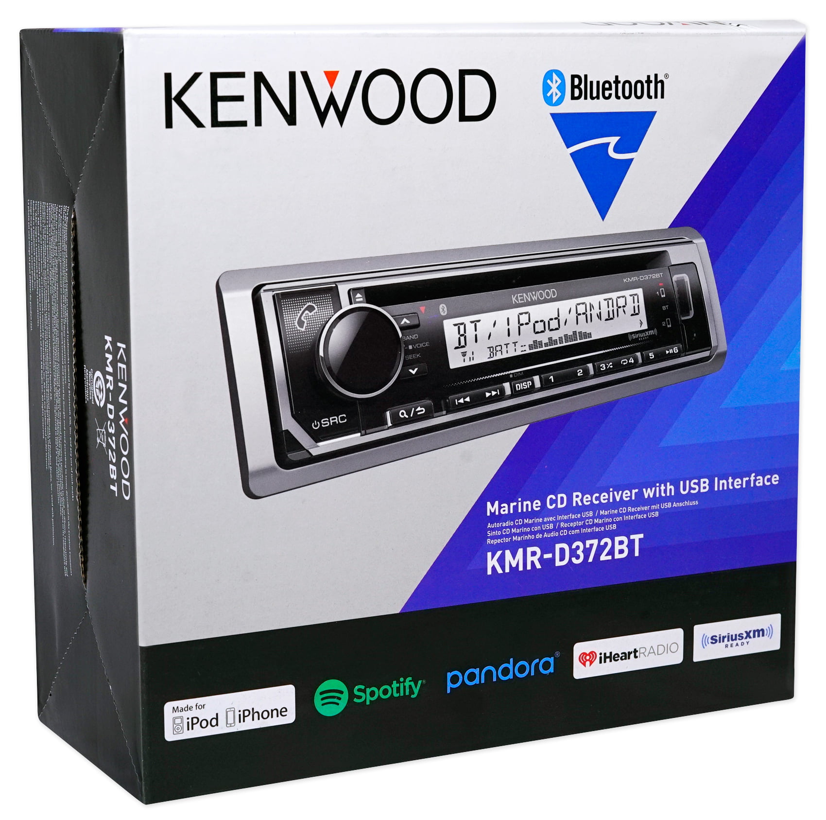 Kenwood KMR-D372BT Marine Bluetooth CD Player Receiver w//USB//Android//iPhone