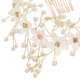 thumbnail image 2 of KAKOWELY Diadema con peineta para novia, con cristales, pedrería y hojas de perla para boda, color dorado, 2 of 4
