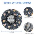 thumbnail image 3 of Shower Caps,Dark Blue Fairy Princess Pattern Waterproof Shower Cap for Women 4 Pieces,Double Reusable Hair Cover for Shower PEVA Elastic Stretch Hem, 3 of 7